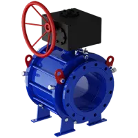 Краны шаровые сборные фланцевые с редуктором, сталь 20 11с67п