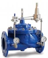 Клапан перепускной пилотный "до себя" АСТА-Р02/03 Ру16 фланцевый с трехходовым пилотом