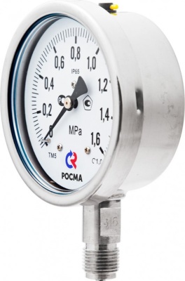 Манометр, Тип ТМ серия 21, коррозионностойкий виброустойчивый, подключение снизу, Росма В Сургуте